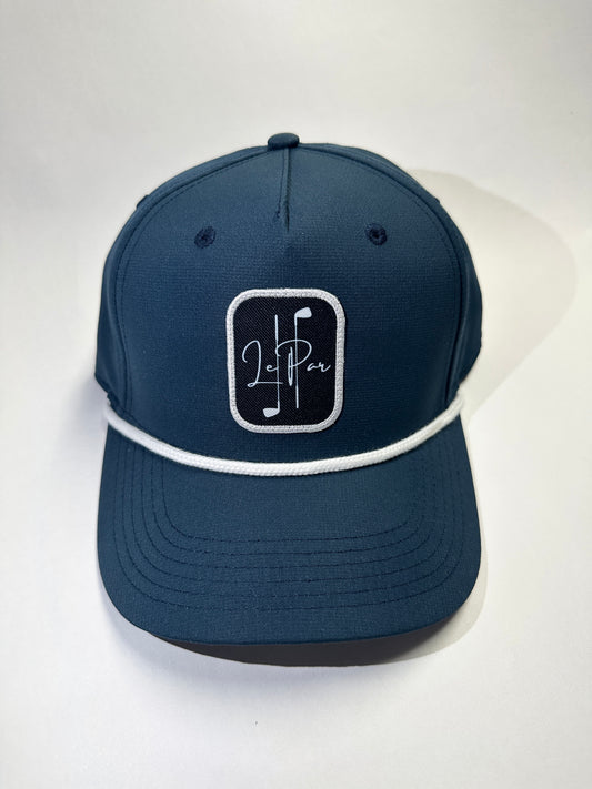 Navy/White Athletic Rope Hat w/ Sublimation Printed Blue/White Patch